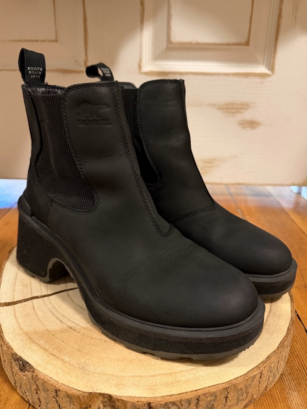 Sorel Hi-Line Heel Black Chelsea Boot